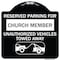 Signmission Reserved Parking for Church Member Unauthorized Vehicles Towed Away Alum, 18" x 18", BW-1818-23126 A-DES-BW-1818-23126 - alternate 1